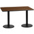 Flash Furniture XU-WALTB-3060-TR18-GG 60"W x 30"D Rectangular Dining Height Table with Walnut Laminate Finish and Cast Iron Columns
