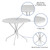 Flash Furniture CO-7-WH-GG White Rain Flower Design Top Steel Powder Coat Finish Round With Umbrella Hole Patio Table