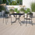Flash Furniture CO-6-BK-GG Black Rain Flower Design Top Steel Powder Coat Finish Square With Umbrella Hole Patio Table
