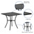 Flash Furniture CO-5-BK-GG Black Rain Flower Design Top With Steel Powder Coat Finish Square Patio Table