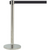 AARCO HC-10BK 40" H Steel Post Chrome Finish Form-A-Line System with 10' Retractable Black Belt