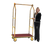 AARCO LC-2B 42" W x 24" D x 72" H Brass Frame Finish Red Deck Luggage Cart with 6" Wheels