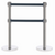 AARCO HC-27BK 40" H Steel Post Polished Chrome Finish Form-A-Line System with 7' Retractable Black Belt