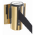 AARCO WM-7BBK 7" H Brass Wall Mounted Form-A-Line System with 7' Retractable Black Belt
