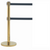 AARCO HB-27BK 40" H Black Rubber Floor Guards Dual Retractable Belt Form-A-Line System