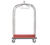 AARCO LC-3C 45" W x 26.25" D x 75" H Chrome Frame Finish Red Deck Luggage Cart with 6" Wheels