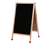 AARCO A-11 24"W x 42"H Black Melamine Wood Sidewalk Markerboard