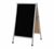 AARCO AA-11 24"W x 42"H Black Melamine Aluminum Sidewalk Markerboard