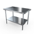 NBR Equipment TS-9618 96" W x 18" D x 35.75" H Stainless Steel Flat Top Adjustable Undershelf Adjustable Gussets Premium Work Table