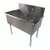 NBR Equipment 2BSG-1818 39" W Stainless Steel 18 Gauge without Drainboard Two-Compartment Budget Sink