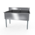 NBR Equipment 2BSG-2424 51" W Stainless Steel 18 Gauge without Drainboard Two-Compartment Budget Sink