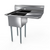 NBR Equipment 1SG-181812R18 38.5" W Stainless Steel 18 Gauge with Right-Hand Drainboard One-Compartment Economy Sink