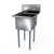 NBR Equipment 1SG-242414 29" W x 29.5" D x 43.75" H 18 Ga. Stainless Steel 1 Compartment Economy Sink without Drainborad