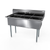 NBR Equipment 3SG-162012 53" W Stainless Steel 18 Gauge with Left and Right-Hand Drainboard Three-Compartment Economy Sink