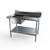 NBR Equipment PTG-1620L5 60" W x 30" D x 40.75" H Deep Sink Bowl on Left 5" H Backsplash Galvanized Bullet Feet Economy Work Table With Prep Sink