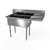 NBR Equipment 2SG-242414R24 74.5" W Stainless Steel 18 Gauge with Right-Hand Drainboard Two-Compartment Economy Sink