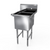 NBR Equipment 1SS-242414 29.13" W Stainless Steel 16 Gauge without Drainboard One-Compartment Premium Sink