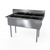 NBR Equipment 3SG-101410 35" W Stainless Steel 18 Gauge without Drainboard Three-Compartment Economy Sink