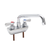 John Boos PBF-4SM2-8LF 8" Swing Spout with 4" Centers Chrome Finish Splash Mount Heavy Duty Faucet
