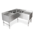 John Boos UBS3C-2148-2D18 48"W x 21"D x 32.5"H Stainless Steel 3 Compartment 3"H Backsplash Underbar Corner Sink Unit