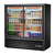 True TVM-48SL-48-HC~VM01 White Interior Black Powder Coated Exterior 2 Glass Hinged Doors Slim Line Visual Refrigerated Merchandiser - 115 Volts