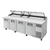 True TPP-AT-119-HC 119.25" W Stainless Steel Cover Four Section Pizza Prep - 115 Volts