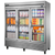 True T-72G-HC~FGD01 3 Glass Doors 9 PVC Coated Adjustable Wire Shelves LED Interior Lightning Reach-In Refrigerator - 115 Volts