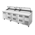 True TPP-AT-119D-6-HC 119.25" W Stainless Steel Cover Four Section Pizza Prep - 115 Volts