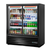 True TVM-48SL-54-HC~VM01 White Interior Black Powder Coated Exterior 2 Glass Hinged Doors Slim Line Visual Refrigerated Merchandiser - 115 Volts