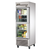 True TS-23G-2-HC~FGD01 2 Glass Half Doors 3 Gray PVC Coated Adjustable Wire Shelves LED Interior Lightning Reach-In Refrigerator - 115 Volts