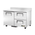 True TWT-48D-2-HC1 Stainless Steel Door 2 Drawers Each Accommodates Top with Rear Splash Work Top Refrigerator - 115 Volts