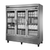 True TS-72G-HC~FGD01 3 Glass Doors 9 Gray PVC Coated Adjustable Wire Shelves LED Interior Lightning Reach-In Refrigerator - 115 Volts