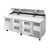 True TPP-AT-93D-4-HC 93.5" W Stainless Steel Cover Three Section Pizza Prep - 115 Volts