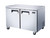 Omcan USA 50055 47.2" W Stainless Steel Solid Door 2 Sections Reach-In Under Counter Freezer - 115 Volts 1-Ph