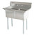 Omcan USA 22113 41" W 18 Gauge Stainless Steel Without Drainboard Galvanized Legs Pot Sink