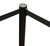 Omcan USA 30439 14" Diameter Rubberized Bottom Base Black Painted Steel Stand Retractable Black Belt Crowd Control System