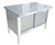 Omcan USA 43721 72" W x 30" D x 34" H Stainless Steel Cabinet Base with Sliding Doors 18 Gauge Work Table
