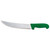 Omcan USA 12215 10" Stainless Steel Green Handle Curved Blade Steak Knife
