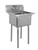 Omcan USA 43761 23" W x 44" H x 23.5" D Stainless Steel 18 Gauge One Compartment with Galvanized Legs Pot Sink