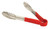 Omcan USA 80541 9" Stainless Steel with Red Plastic Coated Handle Utility Tongs