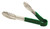 Omcan USA 80539 9" Stainless Steel with Green Plastic Coated Handle Utility Tongs