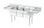 Omcan USA 25273 Stainless Steel 8" Center Faucet Holes Left and Right Drain Board Pot Sink