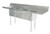 Omcan USA 25273 Stainless Steel 8" Center Faucet Holes Left and Right Drain Board Pot Sink