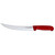 Omcan USA 12350 10" Stainless Steel Red Handle Curved Breaking Knife