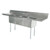 Omcan USA 43756 62" W Stainless Steel 18 Gauge Three Compartment with Drainboards Pot Sink