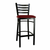Omcan USA 47592+69746 Burgundy Vinyl Seat with Black Metal Ladder Back Bar Stool