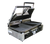 Omcan USA 11380 10" x 19" Grooved Top and Smooth Bottom Dual Elite Series Sandwich Grill - 220 Volts