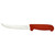 Omcan USA 11786 6" Stainless Steel Red Handle Curved Boning Knife