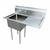 Omcan USA 43773 38.5" W Stainless Steel 18 Gauge One Compartment with Drainboard Pot Sink