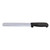 Omcan USA 12696 12" Black Handle Straight Wave Edge Blade Slicing Knife